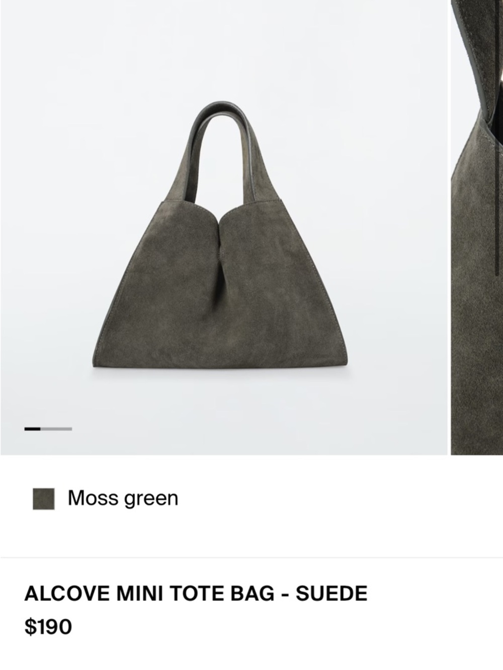 Cos Green Suede Alcove Mini Bag - Picture 8 of 8